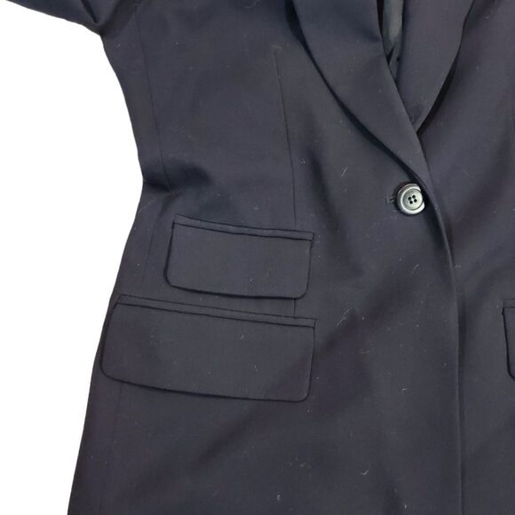 LIZ CLAIBORNE one-button blue wool blazer 4 - Picture 4 of 11